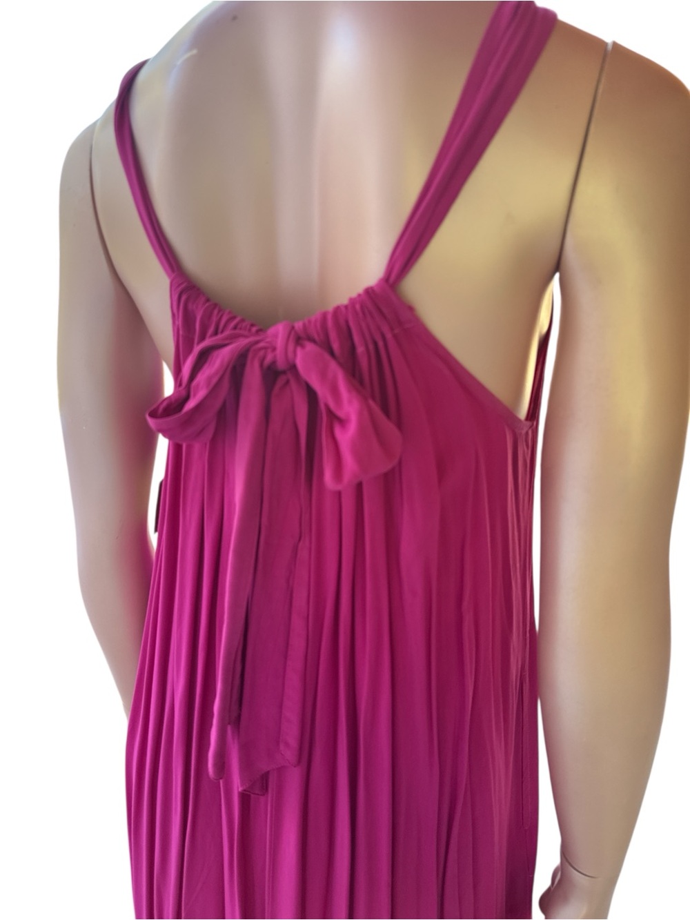 NWT River+Sky Dress Maxi MADE IN USA -dip dyed pockets tie bow - fits XS S or M